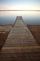 Dock am nördlichen Manitoba Lake foto