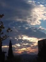 erstaunlicher sonnenuntergang in israel blick auf das heilige land foto