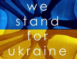 Wir stehen für die Ukraine. Stoppen Sie den Krieg in der Ukraine und in Russland foto
