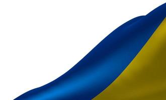 flagge ukraine. auf weißem Hintergrund. 3D-Arbeit und 3D-Illustration foto