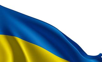 flagge ukraine. auf weißem Hintergrund. 3D-Arbeit und 3D-Illustration foto
