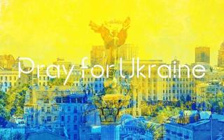 bete für die ukraine, flagge der ukraine. russland vs ukraine stoppen krieg, russland und ukraine kämpfen foto
