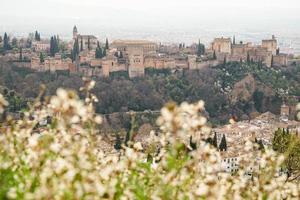 blick auf die alhambra von granada vom cerro de san miguel foto