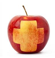leckerer saftiger Apfel Closeup auf weißem Hintergrund foto