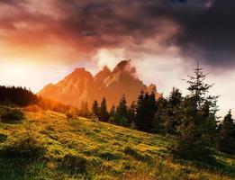 fantastische herbstliche Berglandschaft. Orange während der Veranstaltung foto