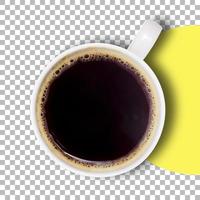 isolierte aufnahme einer tasse schwarzen kaffees auf transparentem hintergrund. foto