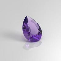 Amethyst-Edelstein-Birnentropfen 3D-Rendering foto