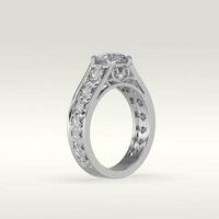 solitaire verlobungsring stehende position in metall gold 3d rendern foto