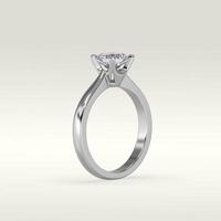 solitaire verlobungsring stehende position in metall gold 3d rendern foto