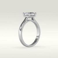 solitaire verlobungsring stehende position in metall gold 3d rendern foto