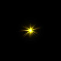 Lens Flare Star Goldlicht Spezialeffekt schwarzer Hintergrund foto