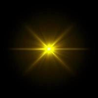 Lens Flare Star Goldlicht Spezialeffekt schwarzer Hintergrund foto