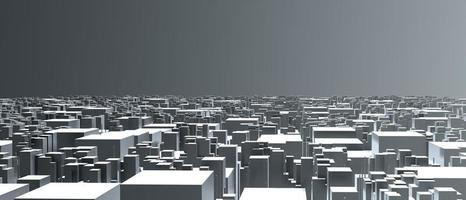 abstrakter stadtlandschaftshintergrund. bebaute metropole mit 3d-rendering in grauem verlauf foto