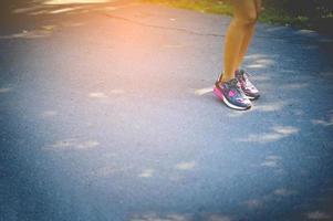 Bereiten Sie sich auf das Joggen vor foto