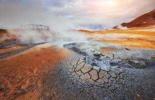 geothermisches Gebiet hverir. ort ort see myvatn foto