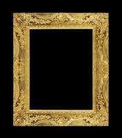 der antike Goldrahmen auf dem schwarzen Hintergrund foto