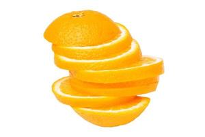 Orangenfrucht auf weißem Hintergrund foto