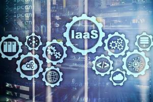 iaas, Infrastructure as a Service. Online-Internet- und Netzwerkkonzept. Grafiksymbole auf einem digitalen Bildschirm foto
