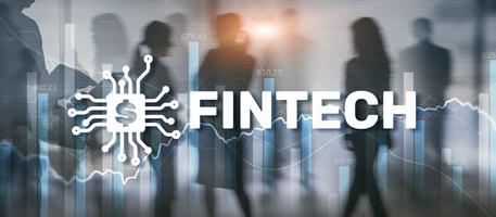 Fintech-Finanztechnologie-Investitions-Mixed-Media-Geschäftskonzept foto