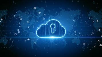 Cloud-Computing für Cybersicherheit, Schutz digitaler Datennetze. Hochgeschwindigkeits-Verbindungsdatenanalyse. technologiedaten-binärcode-netzwerk, das konnektivitätshintergrundkonzept vermittelt. foto
