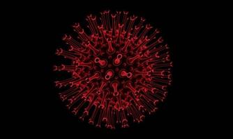 abstrakte bakterien- oder viruszelle in kugelform mit langen antennen. Corona-Virus aus Wohun, China-Krisenkonzept. pandemie- oder virusinfektionskonzept - 3d-rendering. foto