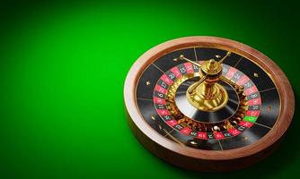 Spielausrüstung in Casinos vom Typ Roulette. Wettbewerbsspiele Wetten im Casino. Spieltisch namens Roulette. 3D-Rendering foto