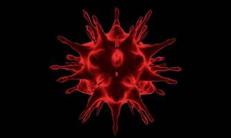 abstrakte bakterien- oder viruszelle in kugelform mit langen antennen. Corona-Virus aus Wohun, China-Krisenkonzept. pandemie- oder virusinfektionskonzept - 3d-rendering. foto