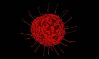 abstrakte bakterien- oder viruszelle in kugelform mit langen antennen. Coronavirus. pandemie- oder virusinfektionskonzept - 3d-rendering. foto