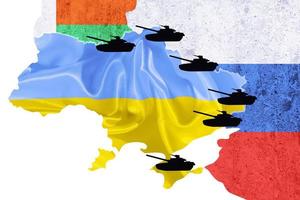 grafische Darstellung des Angriffs Russlands auf die Ukraine. das konzept der russischen aggression gegen die ukraine foto