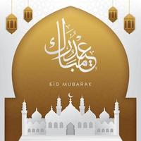 eid mubarak grußkartenillustration mit moschee foto