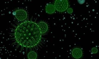 Coronavirus 2019-ncov neuartiges Coronavirus-Zellkonzept. gefährliche Grippestämme als Pandemie. Mikroskop-Virus aus nächster Nähe. 3D-Rendering. foto