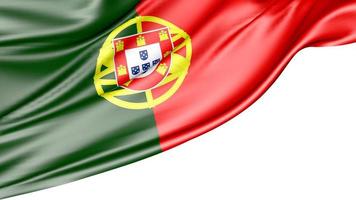 Portugal-Flagge isoliert auf weißem Hintergrund, 3D-Darstellung foto