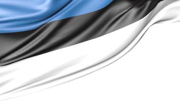 Estland-Flagge isoliert auf weißem Hintergrund, 3D-Darstellung foto