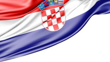 Kroatien-Flagge isoliert auf weißem Hintergrund, 3D-Darstellung foto