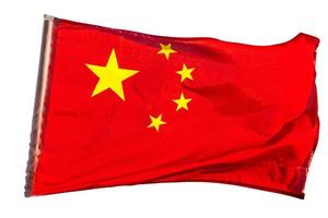 die chinesische nationalflagge auf weiß foto