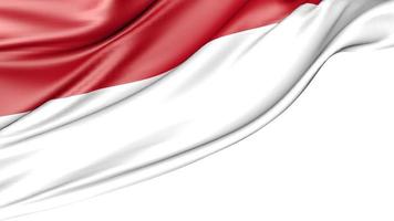 Indonesien-Flagge isoliert auf weißem Hintergrund, 3D-Darstellung foto