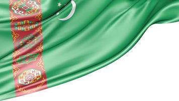 Turkmenistan-Flagge isoliert auf weißem Hintergrund, 3D-Darstellung foto