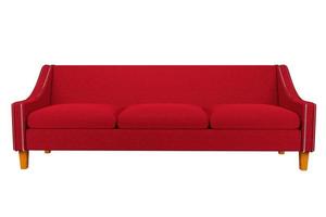rotes Sofa- und Stuhlgewebeleder auf weißem Hintergrund zur Verwendung in Grafiken, Fotobearbeitung, Sofas, verschiedene Farben, rot, schwarz, grün und andere Farben. Der weiße Hintergrund ist für den Innenbereich einfach zu bearbeiten foto