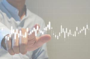 Candlestick-Diagramm-Diagramm Autohandel, Business Finance Investment Börse Konzept Hintergrund. foto