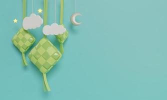 ketupat wolken halbmond illustration hintergrund 3d foto