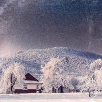 bezauberndes Wintermärchen. Vintage-Effekt foto