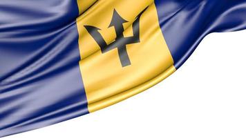Barbados-Flagge isoliert auf weißem Hintergrund, 3D-Darstellung foto