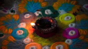 Diwali Rangoli Bild Indoor-Shooting foto