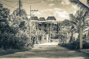 Resorts und tropische Natur Landschaftsansicht Holbox Mexiko. foto