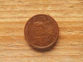 2-Cent-Münze mit Porträt von Marianne, französische Währung, z foto