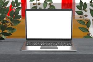 Macbook-Laptop-Bildschirm-Mockup-Vorlage foto