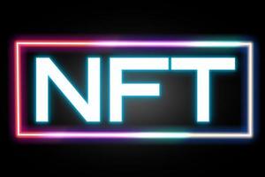 nft art neonbanner, lichtschild. foto