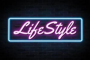 life style neonbanner, lichtschild. foto