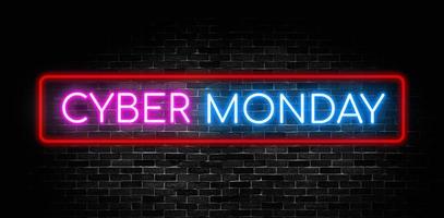 cyber montag neonbanner, lichtschild. foto