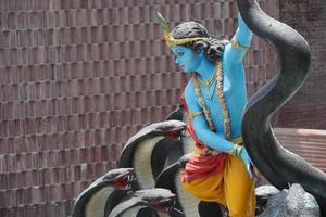 indischer hindu-gott shree krishna mit mit schlangen foto